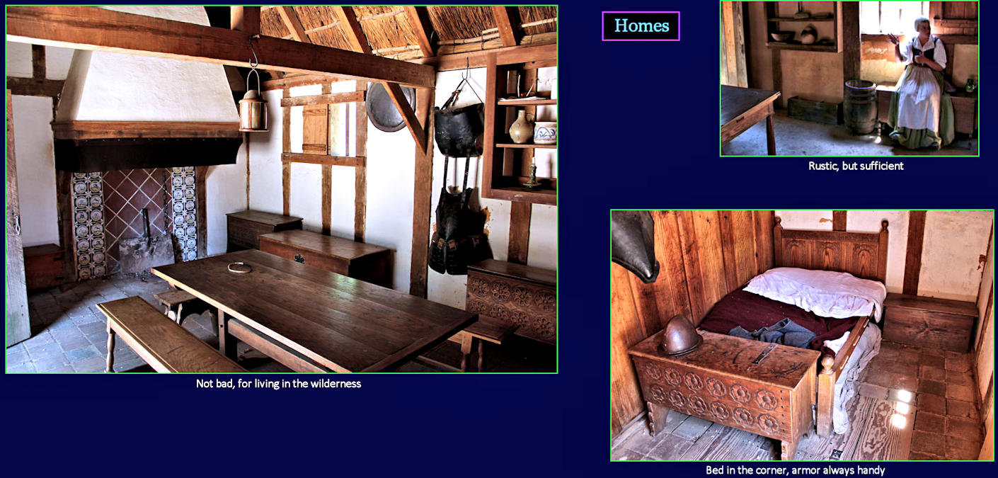 Jamestown homes, 1620